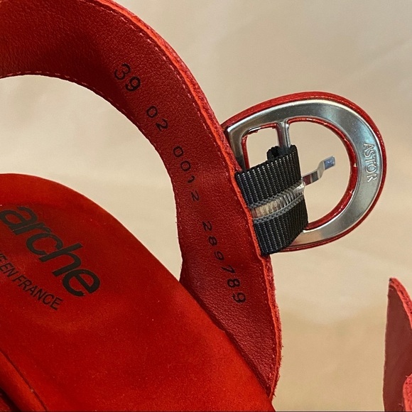 Arche Lylam Size 8 Red Heel Sandals - Picture 10 of 16